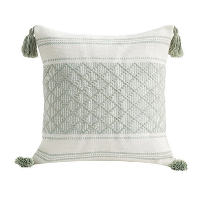 Woven Plaid Fringe Minimalist Pillow(Pillow inserts included)