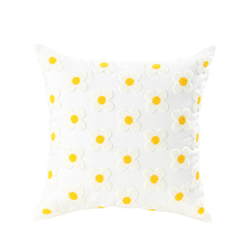 Embroidered Flower Modern Minimalist Sofa Pillow