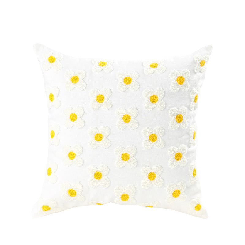 Bestickte Blumen moderne minimalistische Sofa -Kissen (Kisseneinsätze enthalten)