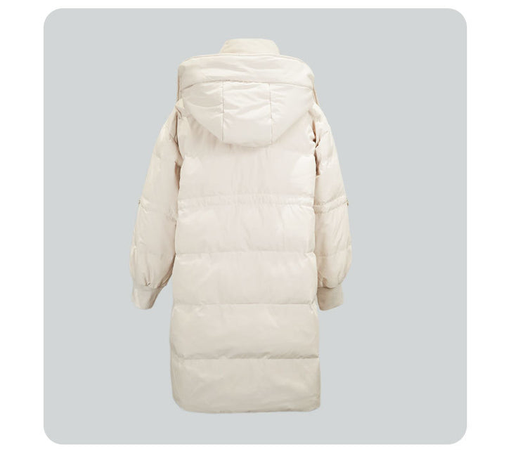 Hooded Long Casual Slim-fit Duck Down Thickened High-end Warm Coat