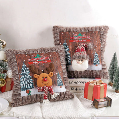 Plush Light-Up Christmas Pillow Cover