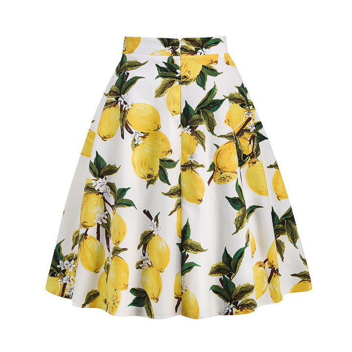 Vintage Printed Elegant Midi Skirt
