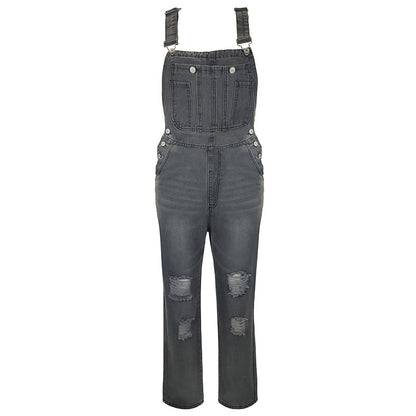 Denim einfache und vielseitige Gelegenheits -Overall -Overall für Frauen