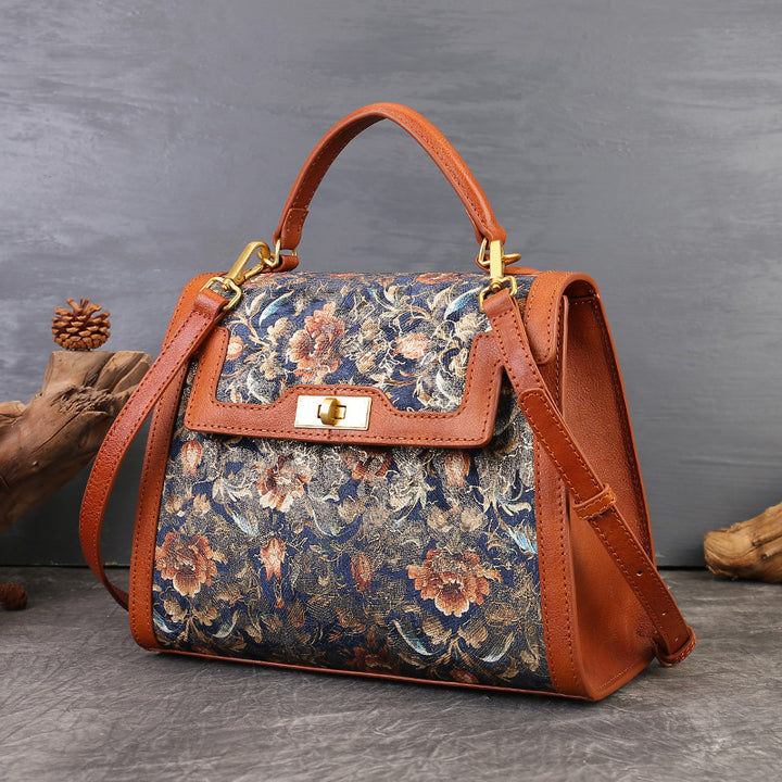 Vintage Floral Embroidered Patchwork Shoulder & Crossbody Bag