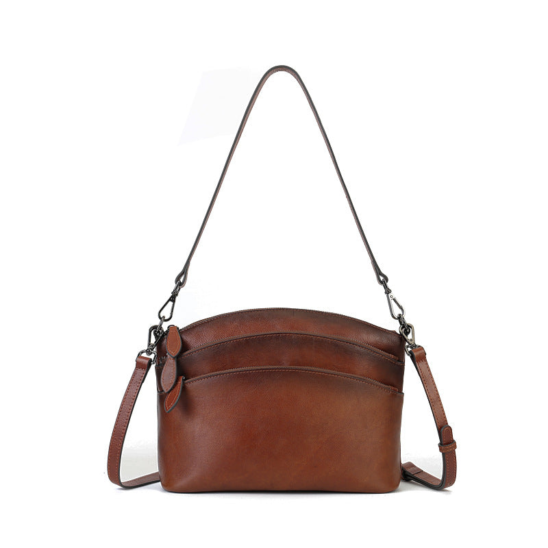 Vintage Cowhide Commuter Crossbody Bag