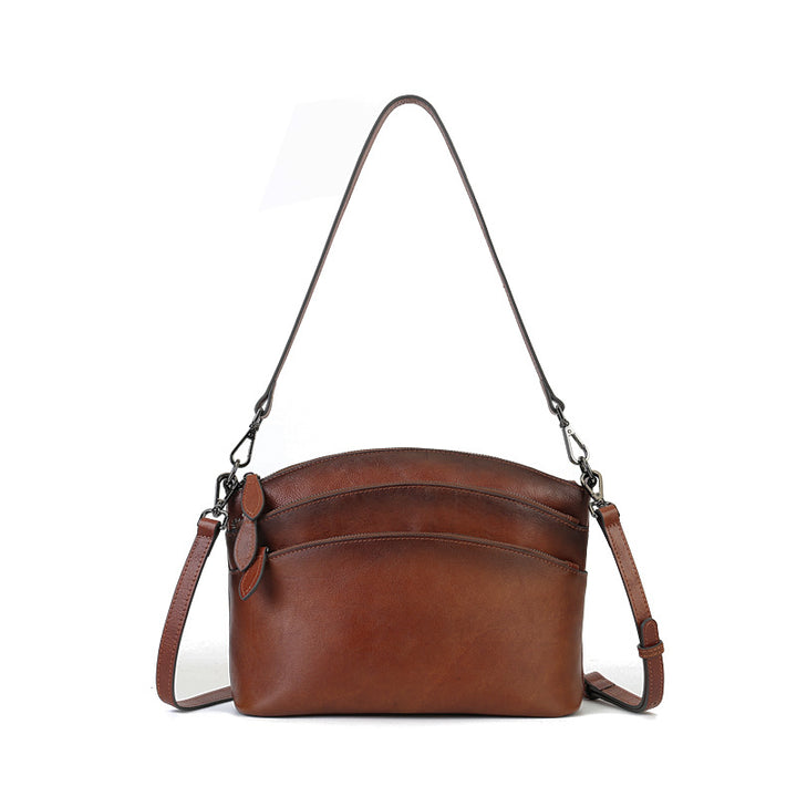 Vintage Cowhide Commuter Crossbody Bag