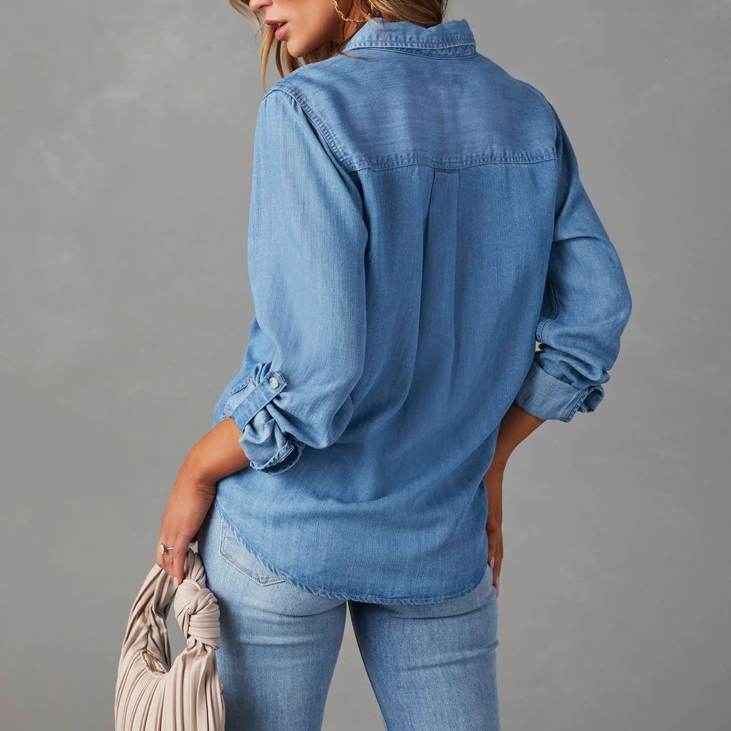 Autumn Casual Long Sleeve Denim Top