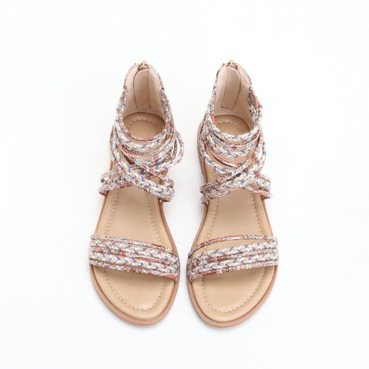 Sandalias de playa bohemia de Roman Crisscross