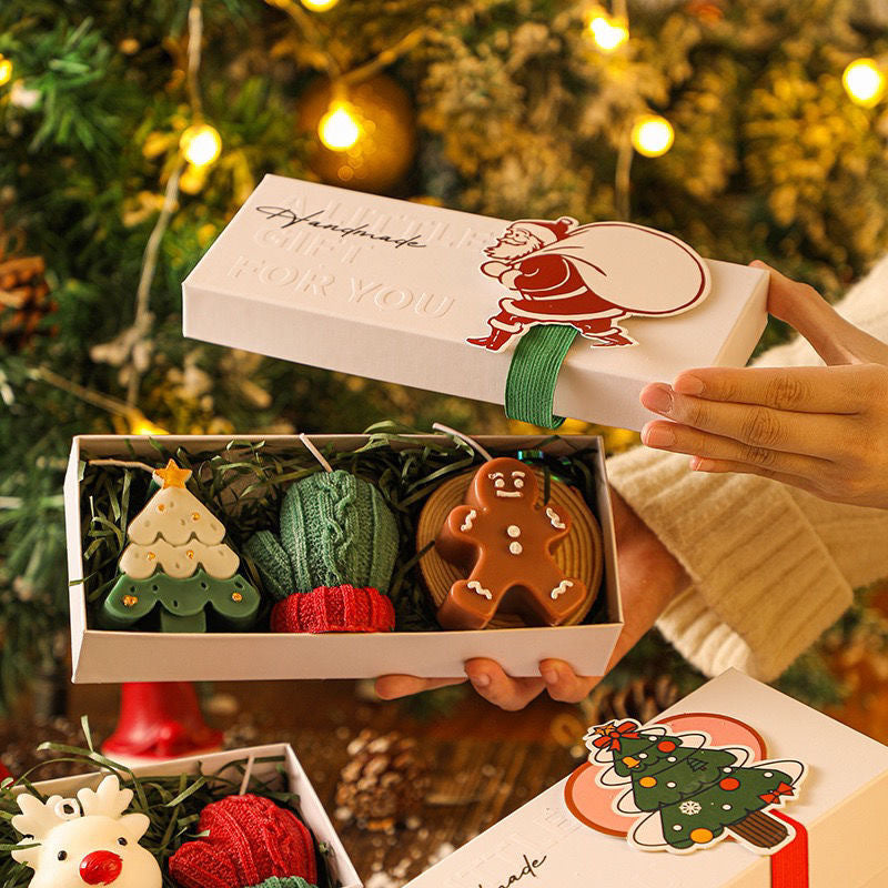 Set de caja de regalo de vela perfumada de Navidad