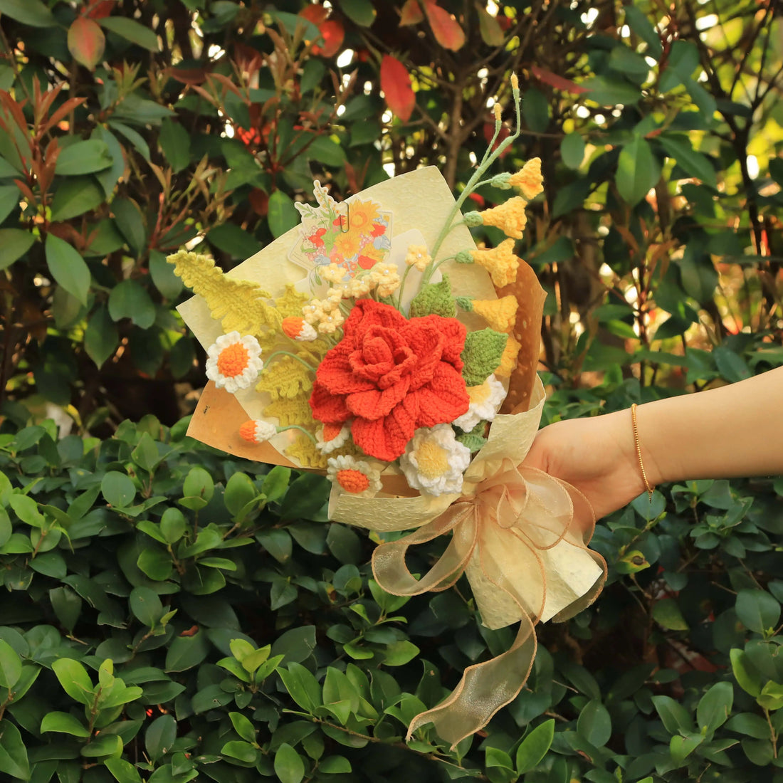 Handmade Knitted Rose Bouquet
