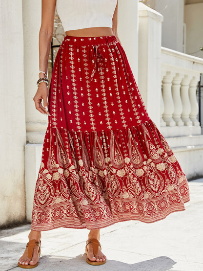 Printed Patchwork Beach Vacation Skirt