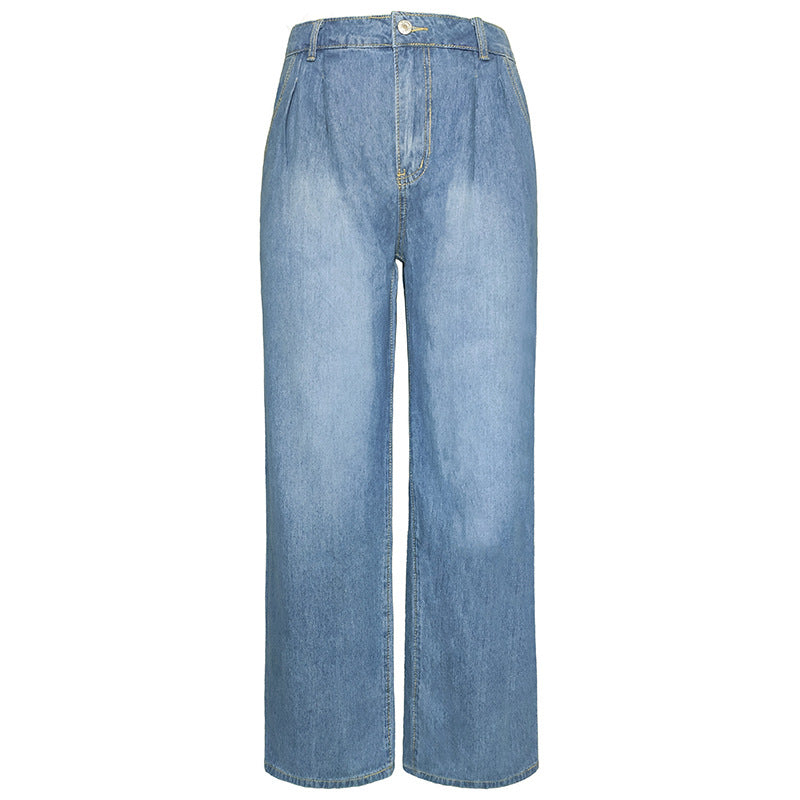 Vintage-Jeans mit hoher Temperatur mit breitem Bein