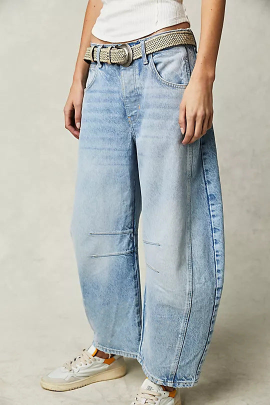 Casual Loose Mid-Waist Tapered Women&