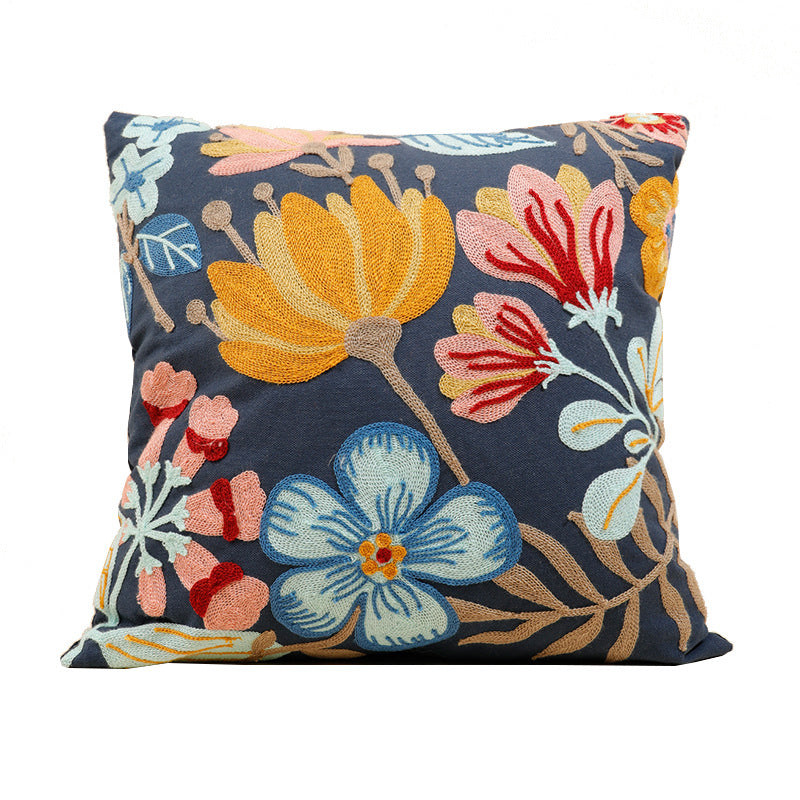 Embroidered Flower Modern Minimalist Sofa Pillow(Pillow inserts included)