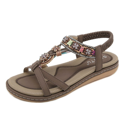 Florale komfortable lässige Strand flache Sandalen