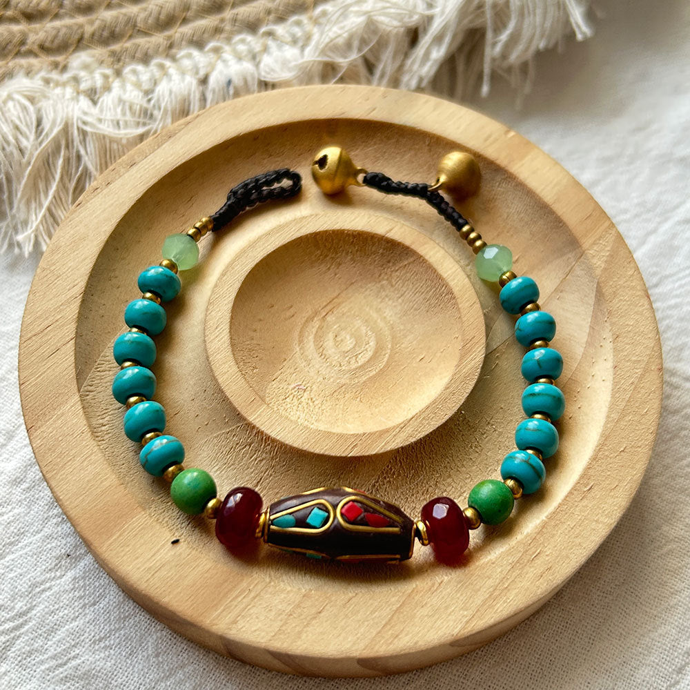 Vintage Chic Beaded Handmade Woven Bracelet