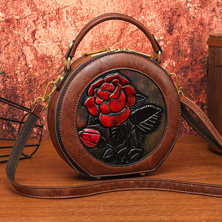 Vintage Handmade Minimalist Cylinder Crossbody Bag