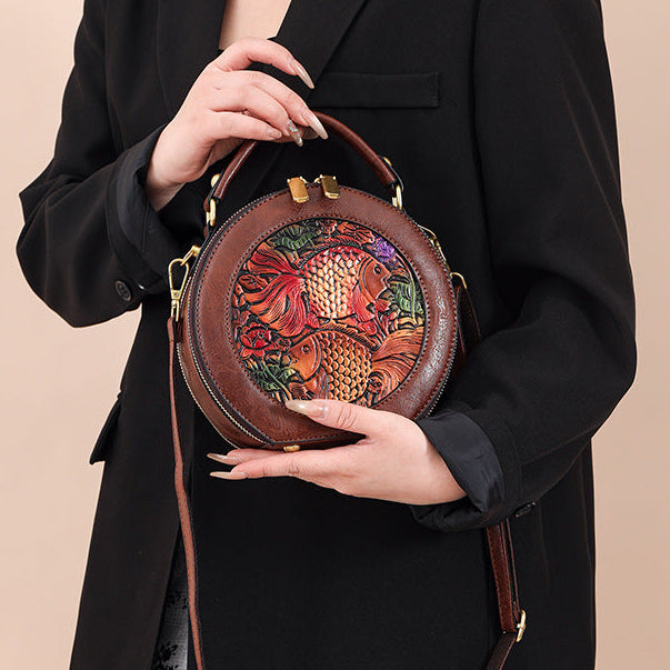 Vintage Handmade Minimalist Cylinder Crossbody Bag