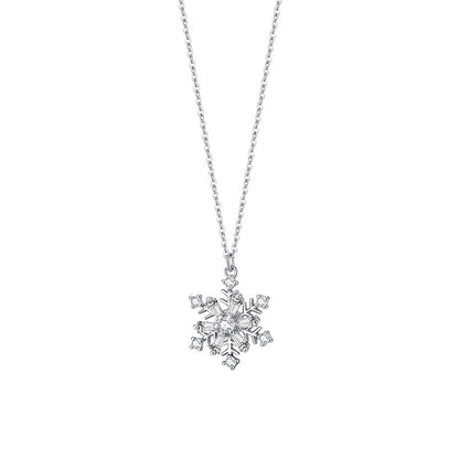 Rotatable Snowflake Necklace | S999 Sterling Silver