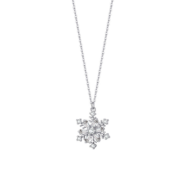 Rotatable Snowflake Necklace | S999 Sterling Silver