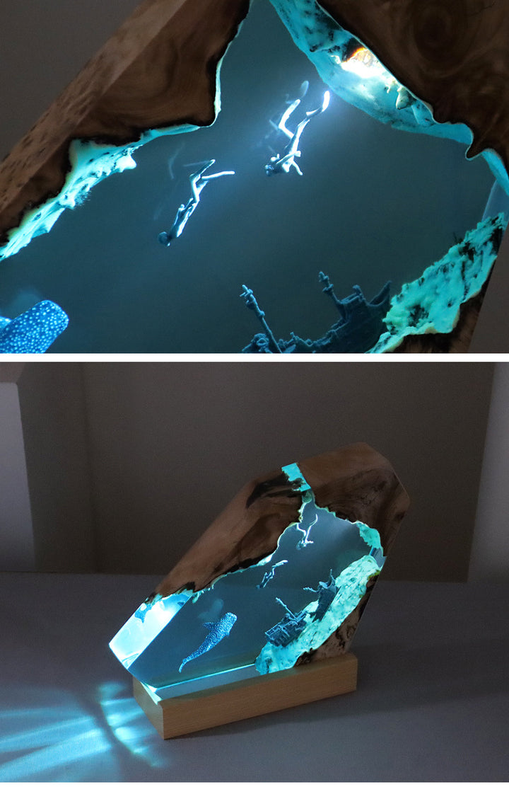 Home Soft Light Creative Ocean Art Resin Night Light