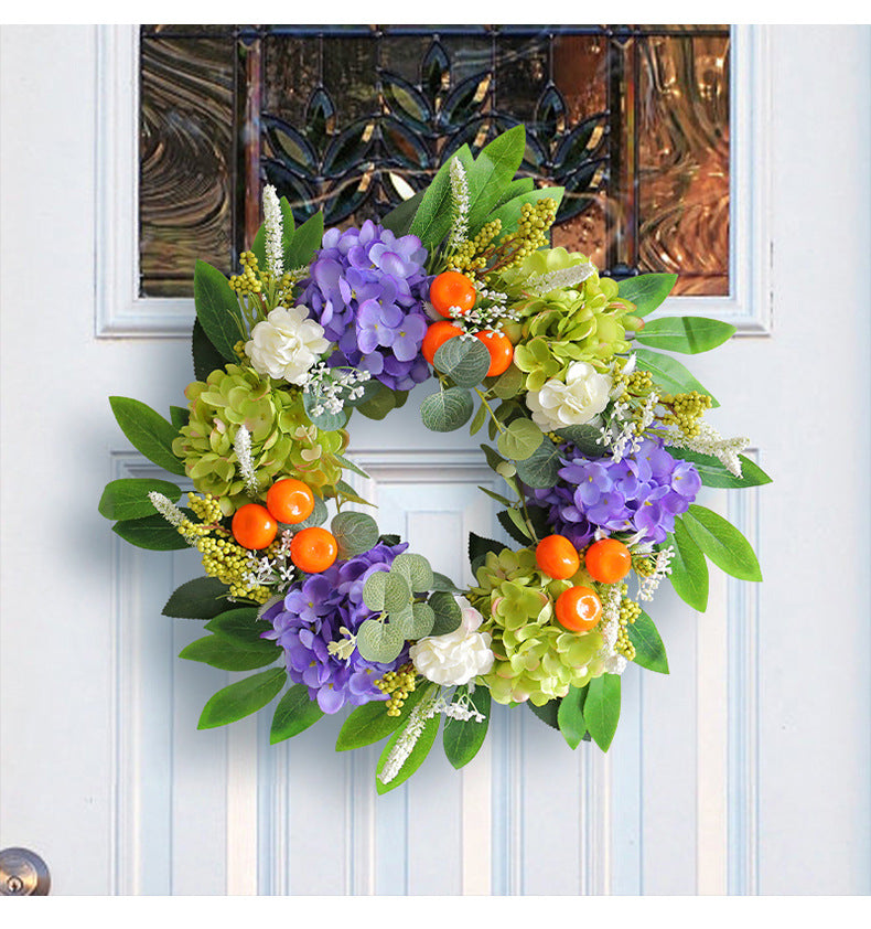 Porch Window Home Decor Pumpkin Cart Wreath