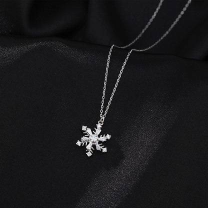 Rotatable Snowflake Necklace | S999 Sterling Silver