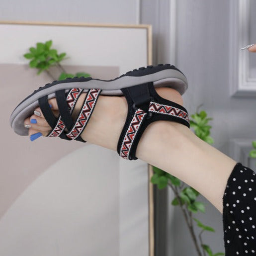 Sporty Print Velcro Sandals