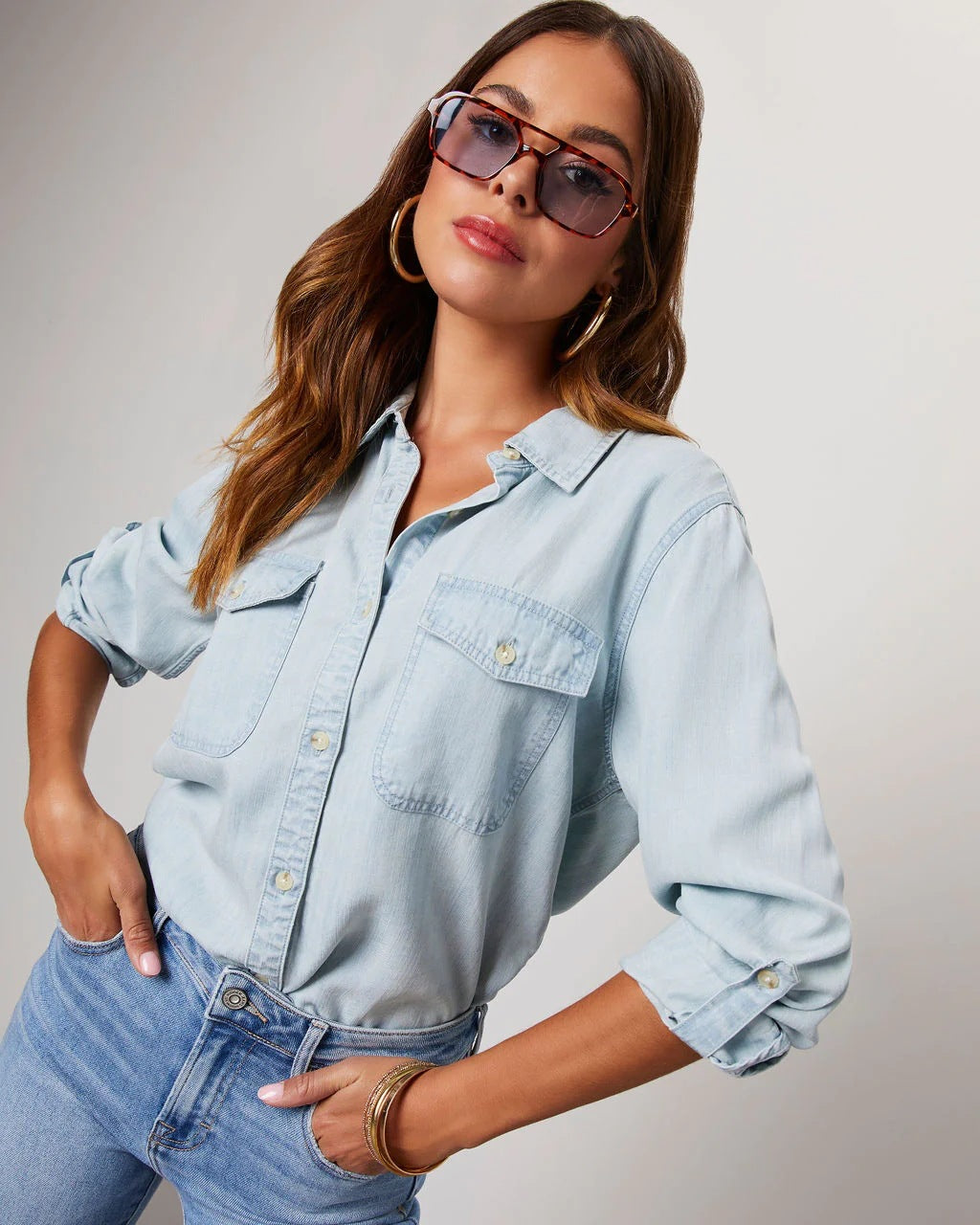 Autumn Casual Long Sleeve Denim Top