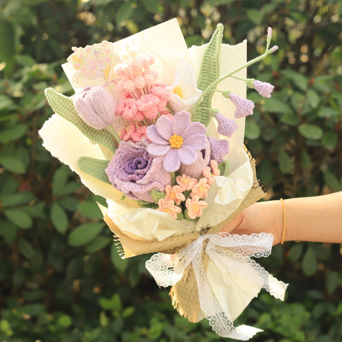 Handmade Hyacinth Yarn Bouquet