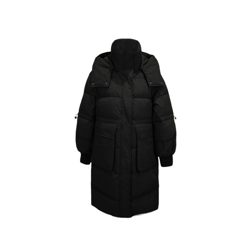 Hooded Long Casual Slim-fit Duck Down Thickened High-end Warm Coat
