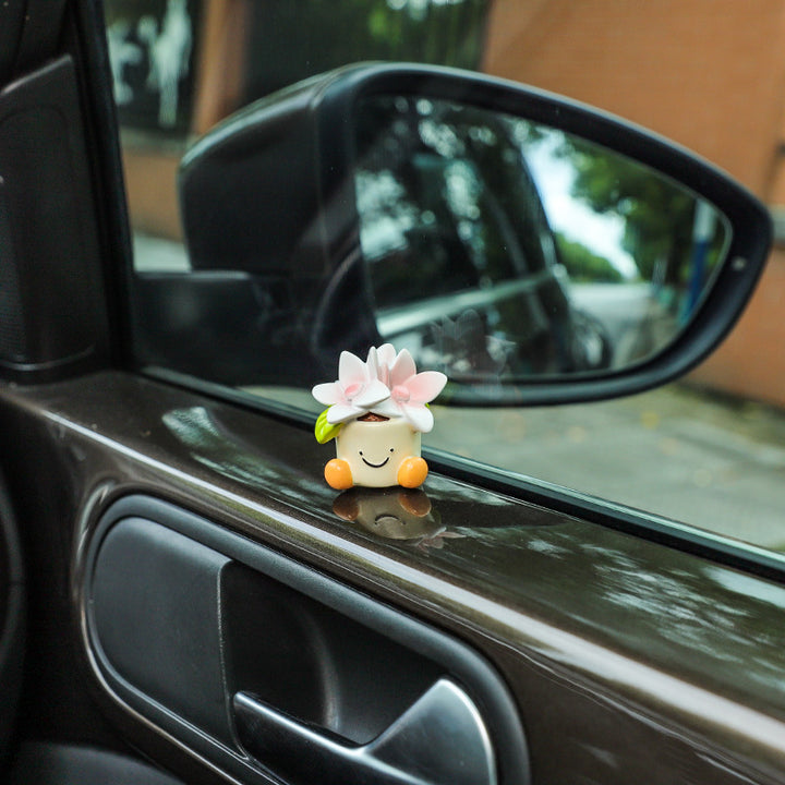 Cute Flower Pot Elf Car Ornament