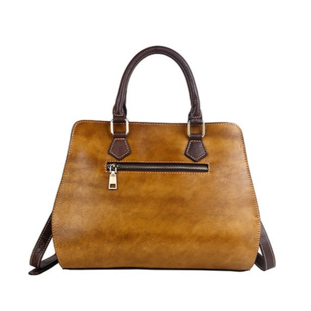 Vintage Cowhide Embossed Handbag Crossbody Bag