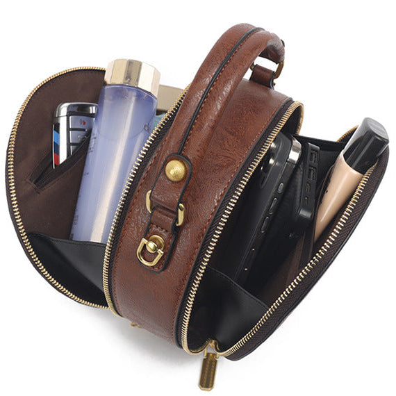 Vintage Handmade Minimalist Cylinder Crossbody Bag