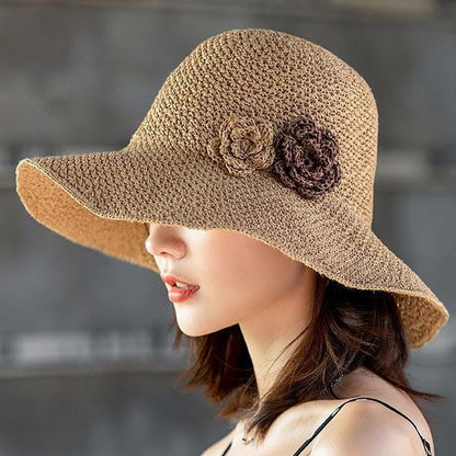 Beach Sun Hat - Sun Protection Versatile Straw Hat