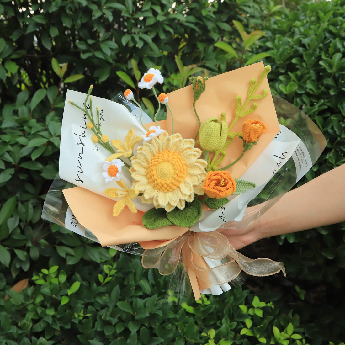 Handmade Knitted Sunflower Bouquet