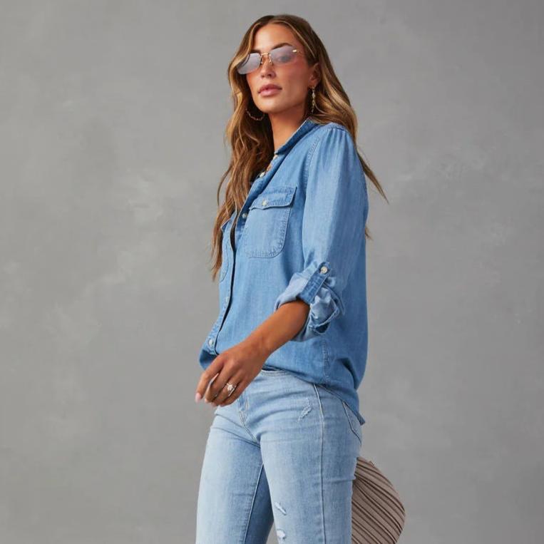 Autumn Casual Long Sleeve Denim Top