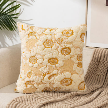 Embroidered Flower Modern Minimalist Sofa Pillow(Pillow inserts included)