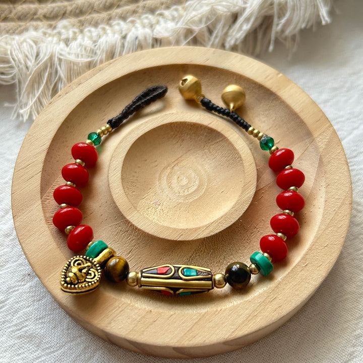 Vintage Chic Beaded Handmade Woven Bracelet