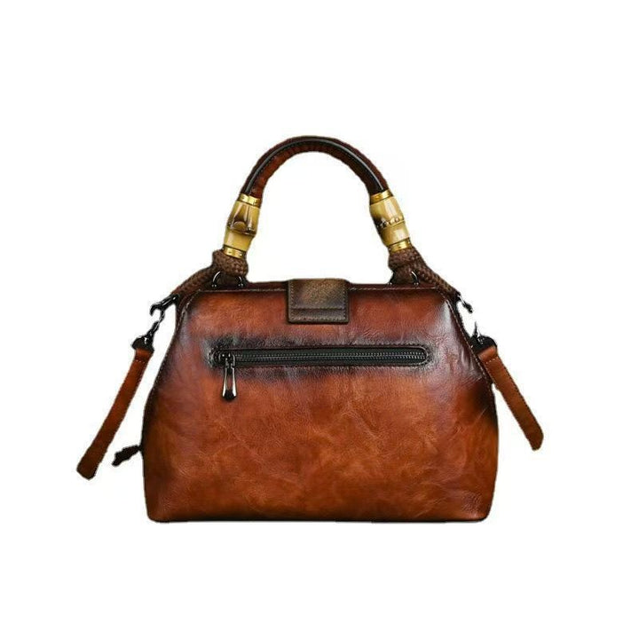 Embossed Carved Leather Casual Shoulder Bag