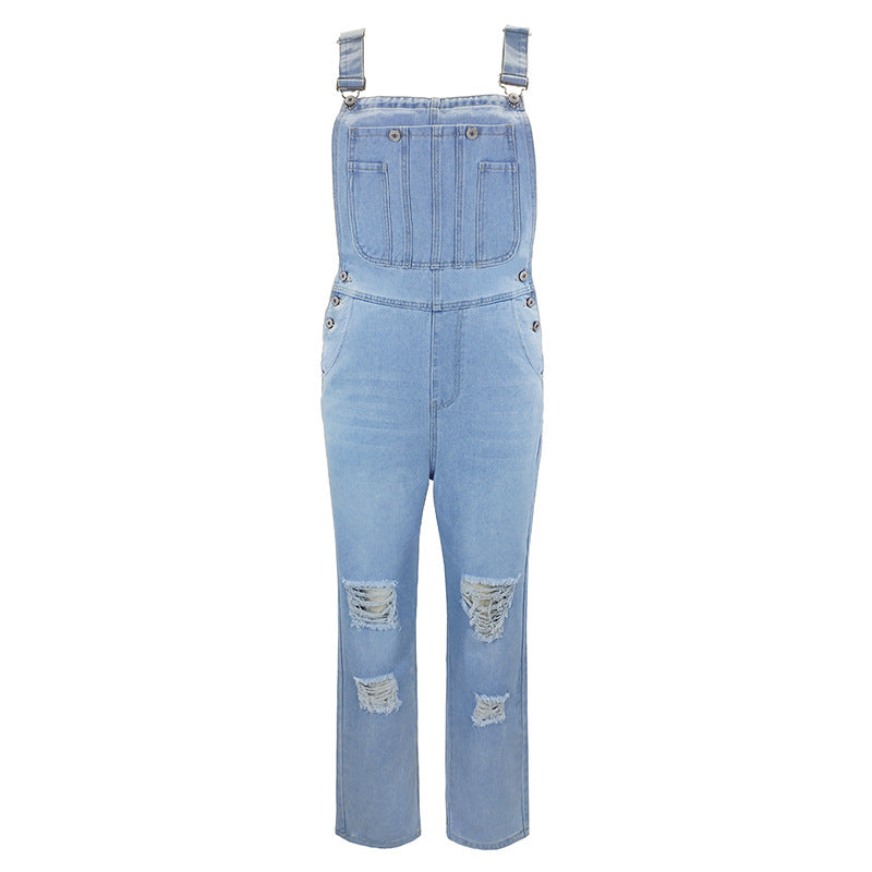 Denim Simple and Versatile Casual Women's Jumpsuit Overalls