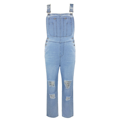 Denim einfache und vielseitige Gelegenheits -Overall -Overall für Frauen