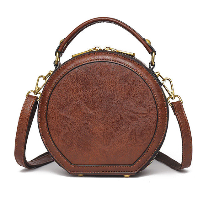 Vintage Handmade Minimalist Cylinder Crossbody Bag