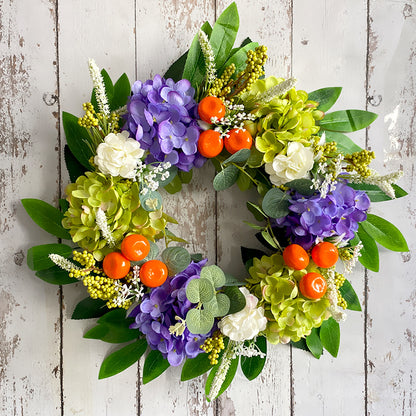 Porch Window Home Decor Pumpkin Cart Wreath