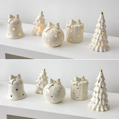 Christmas Ceramic Tabletop Decor Scene