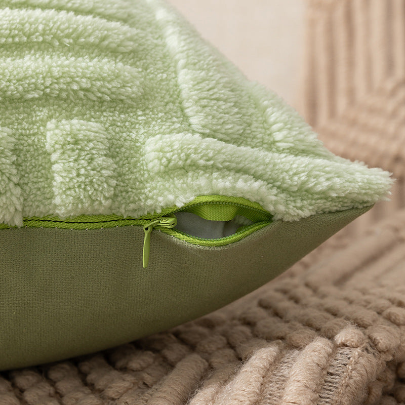 Almohada de lanzamiento acolchado de terciopelo de color sólido