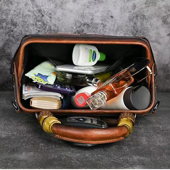Embossed Carved Leather Casual Shoulder Bag