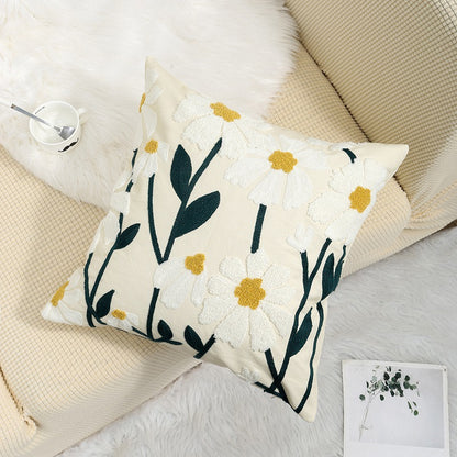 Embroidered Flower Modern Minimalist Sofa Pillow(Pillow inserts included)