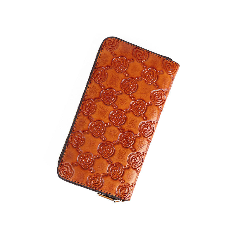 Handcrafted Rose Genuine Leather Fashion Wallet