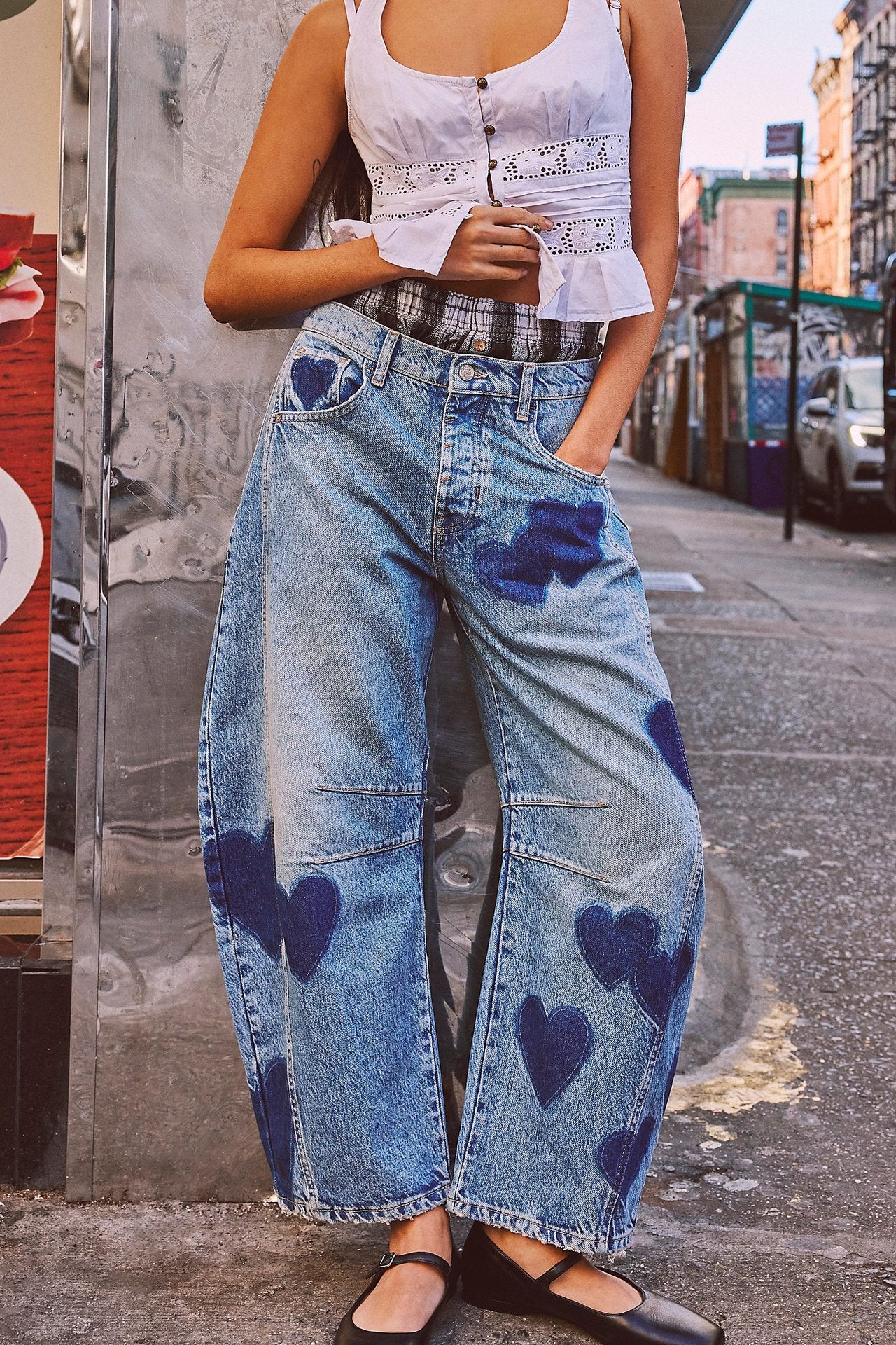 Jeans de mujer cónicos en medio de la cintura mids de la cintura mínima